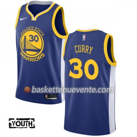 Maillot Basket Golden State Warriors Stephen Curry 30 Nike 2017-18 Bleu Swingman - Enfant